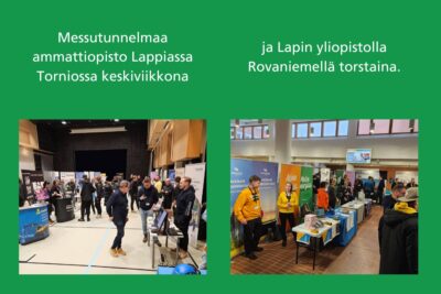 Tunnelmakuvia messuilta Torniosta ja Rovaniemeltä.